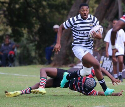 Fullback Sanele Simelane making a charge. Photo Credit Theo Garrun