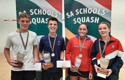 The top performers in the u14 age group: Daniel Tarr, Déwan Borstlap, Gemma Clarke and Rylee Howells.