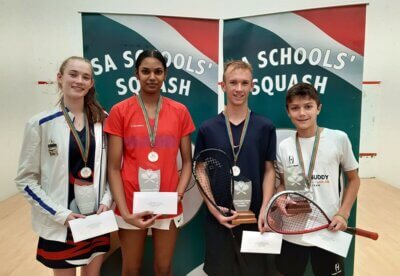 The u16 finalists: Brianna Robinson, Makayla Naidoo, Joel Rix and Christian Swanepoel.